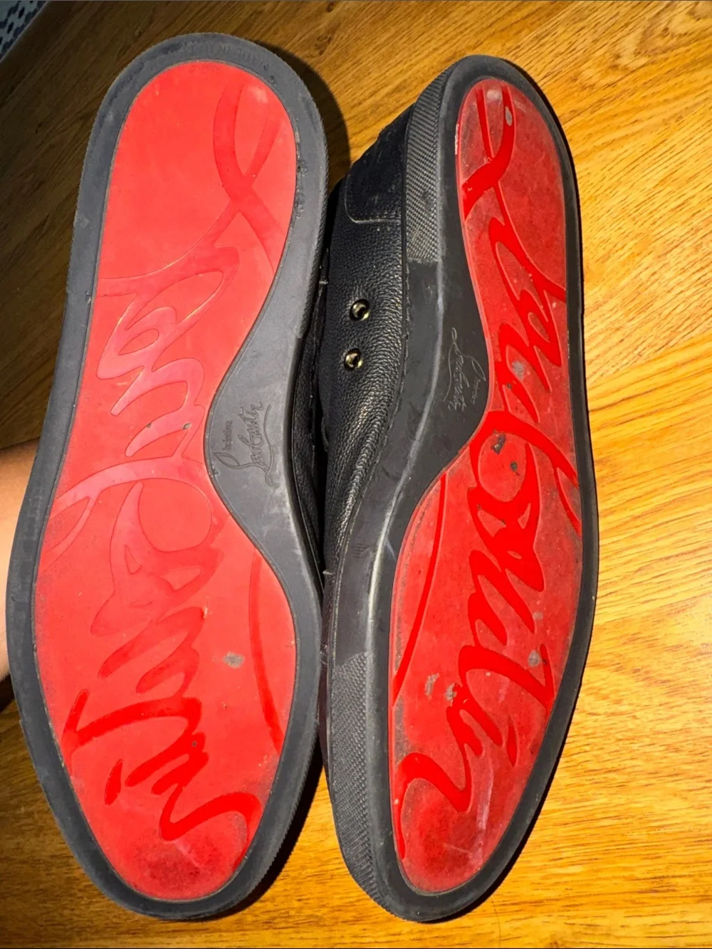 Christian Louboutin Black High-Top Leather Sneakers